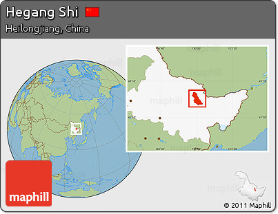Savanna Style Location Map of Hegang Shi, highlighted parent region
