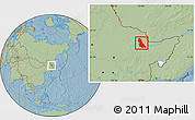 Savanna Style Location Map of Hegang Shi, hill shading