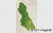Satellite Map of Hegang Shi, shaded relief outside