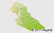 Physical Panoramic Map of Hegang Shi, cropped outside
