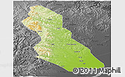 Physical Panoramic Map of Hegang Shi, darken, desaturated