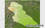 Physical Panoramic Map of Hegang Shi, darken