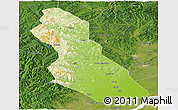 Physical Panoramic Map of Hegang Shi, satellite outside