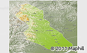 Physical Panoramic Map of Hegang Shi, semi-desaturated