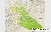 Physical Panoramic Map of Hegang Shi, shaded relief outside