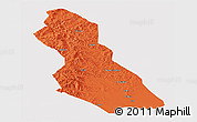 Political Panoramic Map of Hegang Shi, cropped outside