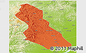 Political Panoramic Map of Hegang Shi, physical outside