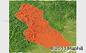 Political Panoramic Map of Hegang Shi, satellite outside