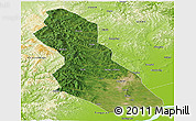 Satellite Panoramic Map of Hegang Shi, physical outside