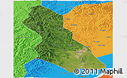 Satellite Panoramic Map of Hegang Shi, political outside