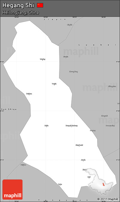 Gray Simple Map of Hegang Shi