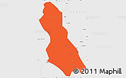 Political Simple Map of Hegang Shi, single color outside, borders and labels