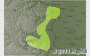Physical 3D Map of Heihe Shi, darken, semi-desaturated