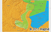 Physical 3D Map of Heihe Shi, political outside