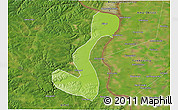 Physical 3D Map of Heihe Shi, satellite outside