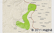 Physical 3D Map of Heihe Shi, shaded relief outside