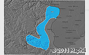 Political 3D Map of Heihe Shi, darken, desaturated