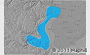 Political 3D Map of Heihe Shi, desaturated