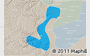 Political 3D Map of Heihe Shi, lighten, semi-desaturated