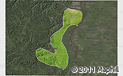 Satellite 3D Map of Heihe Shi, darken, semi-desaturated