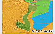 Satellite 3D Map of Heihe Shi, political outside