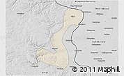 Shaded Relief 3D Map of Heihe Shi, desaturated