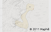 Shaded Relief 3D Map of Heihe Shi, lighten, semi-desaturated