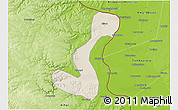 Shaded Relief 3D Map of Heihe Shi, physical outside