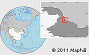 Gray Location Map of Heihe Shi, highlighted country, highlighted parent region