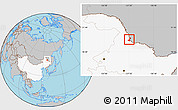 Gray Location Map of Heihe Shi, highlighted country