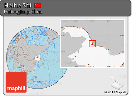 Gray Location Map of Heihe Shi, highlighted parent region
