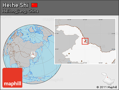 Gray Location Map of Heihe Shi, highlighted parent region