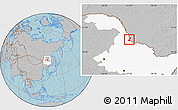 Gray Location Map of Heihe Shi, highlighted parent region, hill shading
