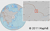 Gray Location Map of Heihe Shi, hill shading