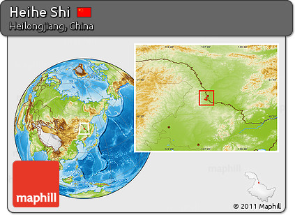 Physical Location Map of Heihe Shi