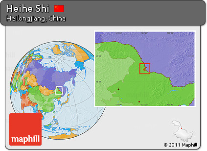 Political Location Map of Heihe Shi