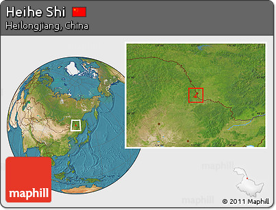 Satellite Location Map of Heihe Shi