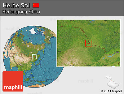 Satellite Location Map of Heihe Shi