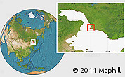 Satellite Location Map of Heihe Shi, highlighted parent region