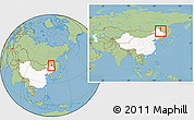Savanna Style Location Map of Heihe Shi, highlighted country, within the entire country