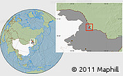 Savanna Style Location Map of Heihe Shi, highlighted country, highlighted parent region, hill shading