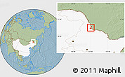 Savanna Style Location Map of Heihe Shi, highlighted country, hill shading
