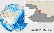 Shaded Relief Location Map of Heihe Shi, highlighted country, highlighted parent region