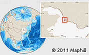 Shaded Relief Location Map of Heihe Shi, highlighted parent region