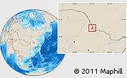 Shaded Relief Location Map of Heihe Shi