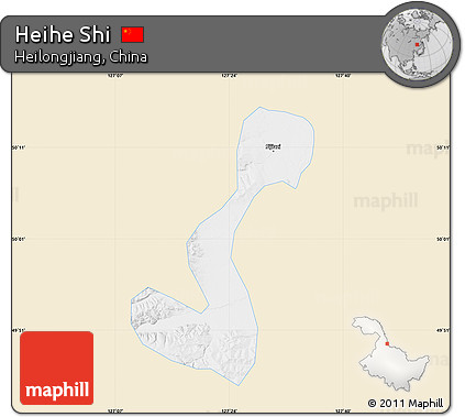 Classic Style Map of Heihe Shi, single color outside