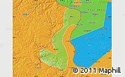 Physical Map of Heihe Shi, political outside