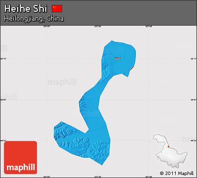 Political Map of Heihe Shi, cropped outside
