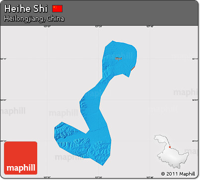 Political Map of Heihe Shi, cropped outside