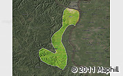 Satellite Map of Heihe Shi, darken, semi-desaturated
